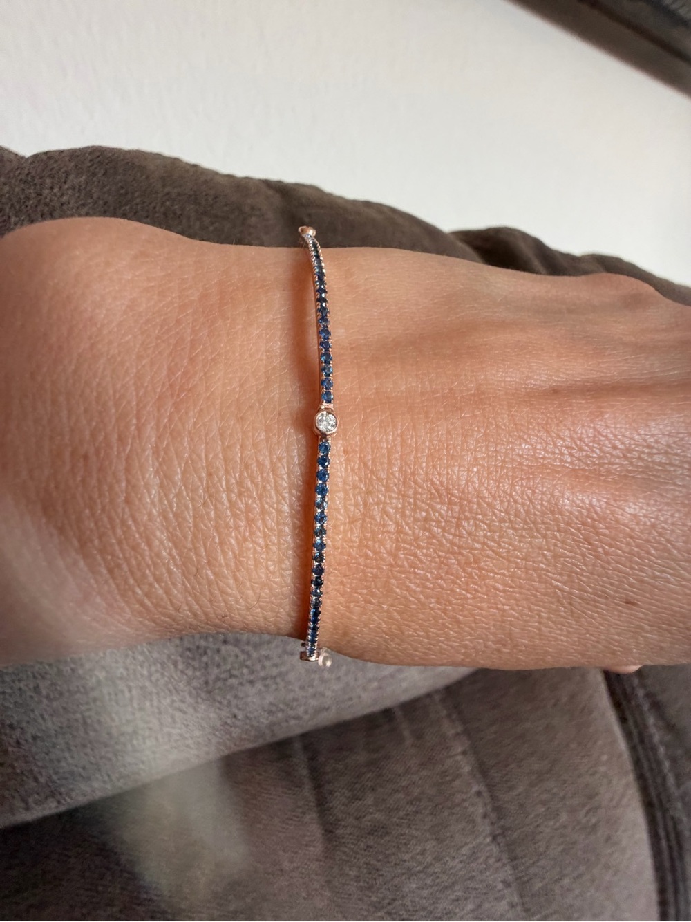 NEW 14K Rose Gold Natural Sapphire & Diamond Bracelet 0.84 CTW Certified